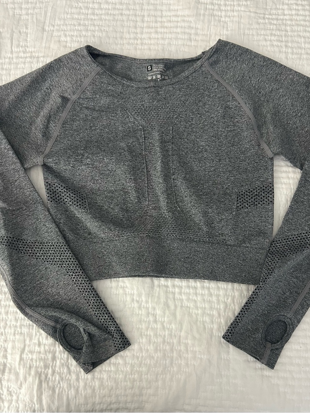 Grey Seamless Crop Top with leggings